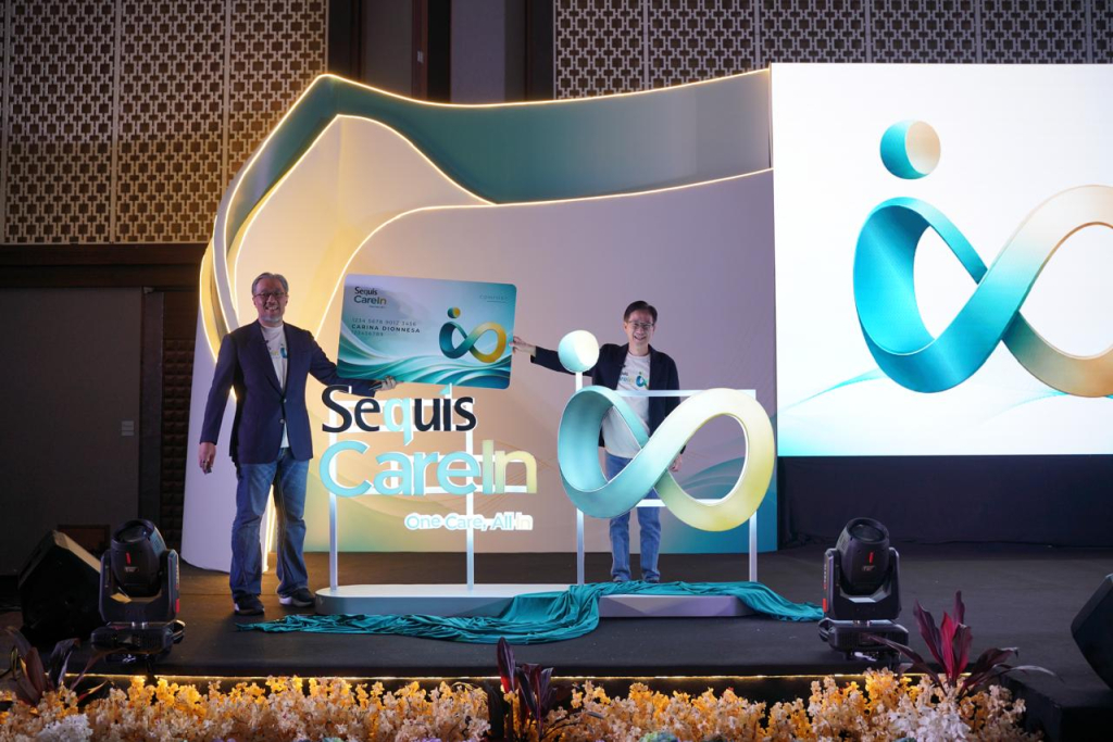 President Director & CEO Sequis Life Ted Margono, didampingi Director & Chief Agency Officer Sequis Life Edisjah -  Sequis CareIn  dengan Konsep “One Care, All In” (dok/duta.co)